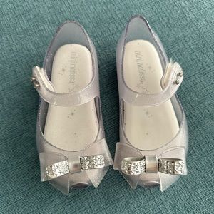 Clear/silver mini Melissa sandals